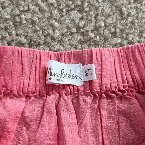 Mini Boden Girls Pink Tiered Skirt Floral Embroidered Size 6-7Y - Picture 3 of 6